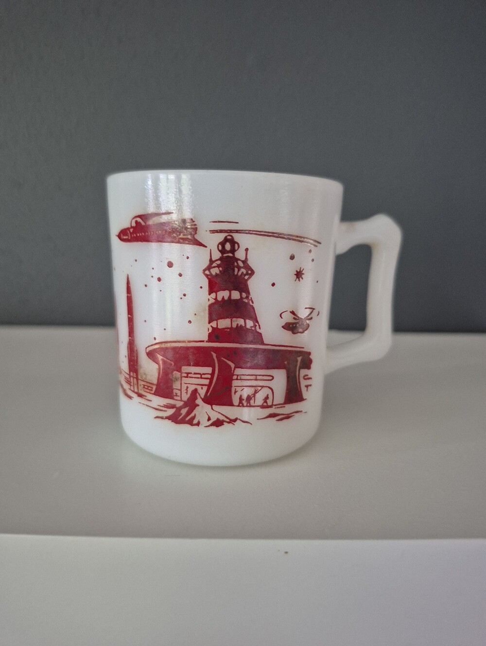 Rare 1950's Hazel Atlas Space Mug